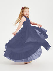Boho Junior Bridesmaid Dresses Cascading Skirt Stormy
