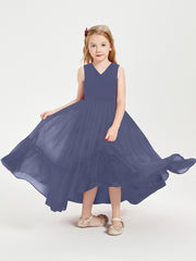Boho Junior Bridesmaid Dresses Cascading Skirt Stormy