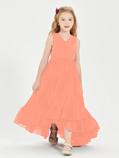 Boho Junior Bridesmaid Dresses Cascading Skirt Sunset