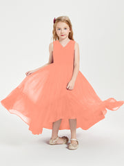 Boho Junior Bridesmaid Dresses Cascading Skirt Sunset