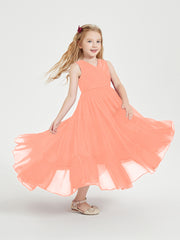 Boho Junior Bridesmaid Dresses Cascading Skirt Sunset