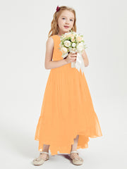 Boho Junior Bridesmaid Dresses Cascading Skirt Tangerine