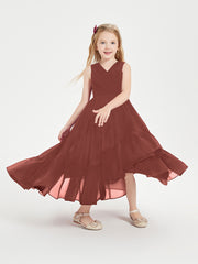 Boho Junior Bridesmaid Dresses Cascading Skirt Terracotta