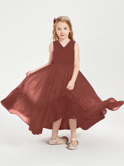 Boho Junior Bridesmaid Dresses Cascading Skirt Terracotta