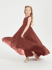 Boho Junior Bridesmaid Dresses Cascading Skirt Terracotta