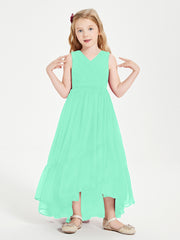 Boho Junior Bridesmaid Dresses Cascading Skirt Turquoise