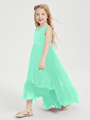 Boho Junior Bridesmaid Dresses Cascading Skirt Turquoise