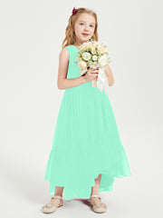 Boho Junior Bridesmaid Dresses Cascading Skirt Turquoise