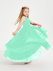 Boho Junior Bridesmaid Dresses Cascading Skirt Turquoise