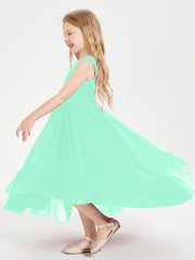 Boho Junior Bridesmaid Dresses Cascading Skirt Turquoise