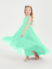 Boho Junior Bridesmaid Dresses Cascading Skirt Turquoise