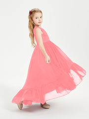 Boho Junior Bridesmaid Dresses Cascading Skirt Watermelon
