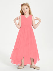 Boho Junior Bridesmaid Dresses Cascading Skirt Watermelon