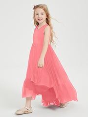Boho Junior Bridesmaid Dresses Cascading Skirt Watermelon