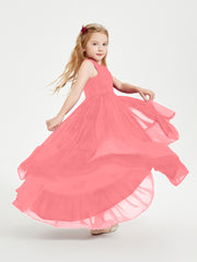 Boho Junior Bridesmaid Dresses Cascading Skirt Watermelon