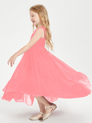 Boho Junior Bridesmaid Dresses Cascading Skirt Watermelon
