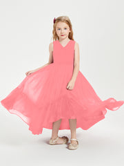 Boho Junior Bridesmaid Dresses Cascading Skirt Watermelon