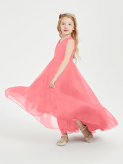 Boho Junior Bridesmaid Dresses Cascading Skirt Watermelon