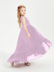 Boho Junior Bridesmaid Dresses Cascading Skirt Wisteria