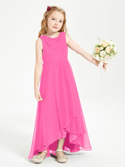 Modern Asymmetrical Junior Bridesmaid Dresses Cowl Neck Azalea