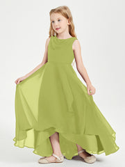 Modern Asymmetrical Junior Bridesmaid Dresses Cowl Neck Clover