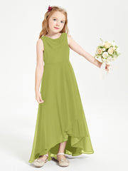 Modern Asymmetrical Junior Bridesmaid Dresses Cowl Neck Clover