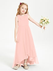 Modern Asymmetrical Junior Bridesmaid Dresses Cowl Neck Coral