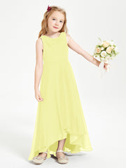 Modern Asymmetrical Junior Bridesmaid Dresses Cowl Neck Daffodil