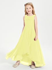 Modern Asymmetrical Junior Bridesmaid Dresses Cowl Neck Daffodil