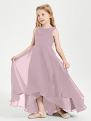 Modern Asymmetrical Junior Bridesmaid Dresses Cowl Neck Dusk