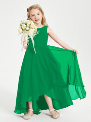 Modern Asymmetrical Junior Bridesmaid Dresses Cowl Neck Emerald
