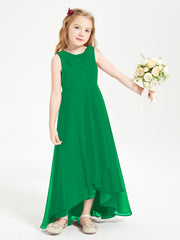 Modern Asymmetrical Junior Bridesmaid Dresses Cowl Neck Emerald