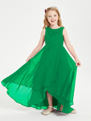 Modern Asymmetrical Junior Bridesmaid Dresses Cowl Neck Emerald