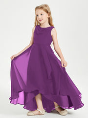 Modern Asymmetrical Junior Bridesmaid Dresses Cowl Neck Grape