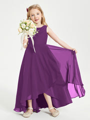 Modern Asymmetrical Junior Bridesmaid Dresses Cowl Neck Grape