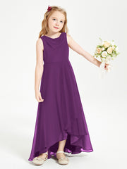 Modern Asymmetrical Junior Bridesmaid Dresses Cowl Neck Grape