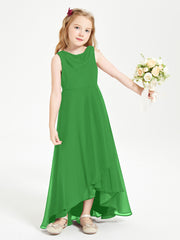 Modern Asymmetrical Junior Bridesmaid Dresses Cowl Neck Green
