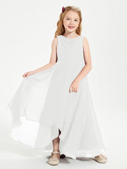 Modern Asymmetrical Junior Bridesmaid Dresses Cowl Neck Ivory