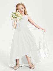 Modern Asymmetrical Junior Bridesmaid Dresses Cowl Neck Ivory