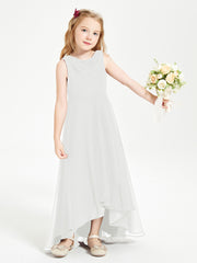 Modern Asymmetrical Junior Bridesmaid Dresses Cowl Neck Ivory