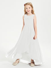 Modern Asymmetrical Junior Bridesmaid Dresses Cowl Neck Ivory