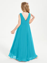 Modern Asymmetrical Junior Bridesmaid Dresses Cowl Neck Jade