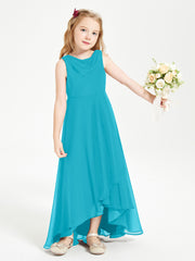 Modern Asymmetrical Junior Bridesmaid Dresses Cowl Neck Jade