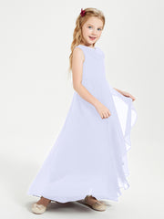 Modern Asymmetrical Junior Bridesmaid Dresses Cowl Neck Lavender