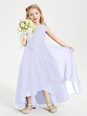 Modern Asymmetrical Junior Bridesmaid Dresses Cowl Neck Lavender