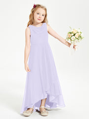 Modern Asymmetrical Junior Bridesmaid Dresses Cowl Neck Lilac