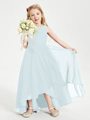 Modern Asymmetrical Junior Bridesmaid Dresses Cowl Neck Mist