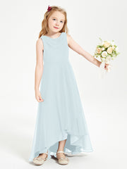 Modern Asymmetrical Junior Bridesmaid Dresses Cowl Neck Mist