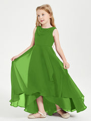 Modern Asymmetrical Junior Bridesmaid Dresses Cowl Neck Moss