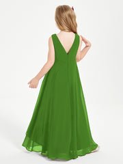 Modern Asymmetrical Junior Bridesmaid Dresses Cowl Neck Moss